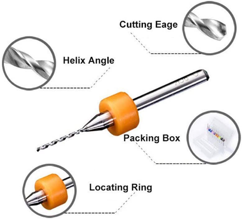 Unifizz 10 Pcs 0.8mm Micro Drill Bit Tungsten Steel Carbide Milling Drill Bit 3.175mm Shank - Image 5