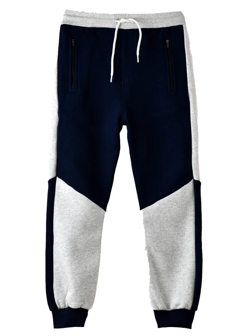 JAM Boys Navy and Grey Color Block Jogger Pants