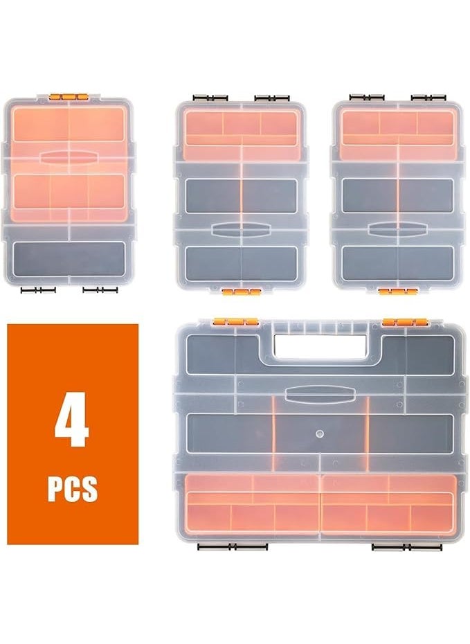 GNOLY GNOLY Plastic Tool Organiser Box Empty Stackable Multi Utility Storage Box Compact Tool Box for Storage of Small Tools Hardware Screws Bolts Nails Beads 1Set of 4Pcs  - Image 2