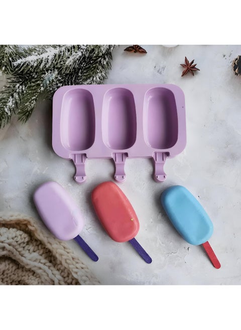 Silicone Ice Cream Molds - Perfect For Creating Delicious Desserts, Chocolates, Frozen Fruits, And Snacks For Everyone With Comfortable Handles For Easy Use.