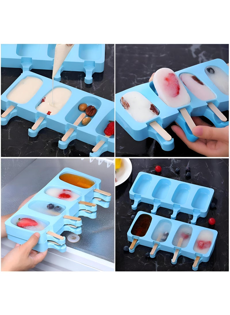 Generic - Silicone Ice Cream Molds - Perfect For Creating Delicious Desserts, Chocolates, Frozen Fruits, And Snacks For Everyone With Comfortable Handles For Easy Use. - Image 1