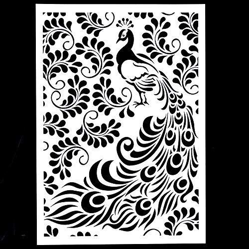 SLGIFT DIY Decorative Peacock Stencil Template for Painting On Walls Furniture Crafts (Peacock) - Image 3