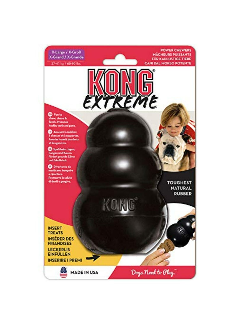 KONG - Extreme Dog Toy - Toughest Natural Rubber, Black - Fun to Chew, Chase and Fetch - For Extra Large Dogs