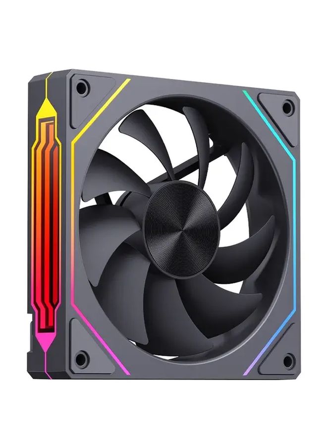 مروحة تبيد الكمبيوتر من نوع Xuanfeng RGB LED PWM CD Pattern مع وسادات مضادة للاهتزاز بيضاء - Image 4