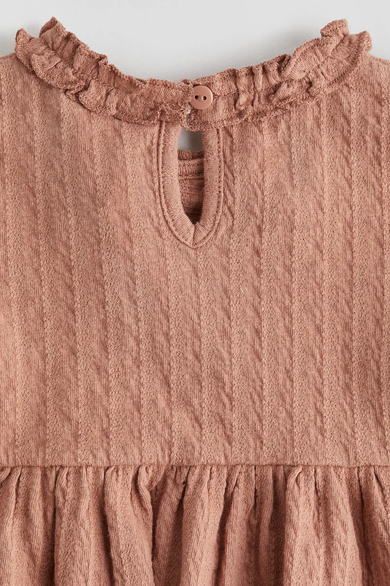 H&M Frill-trimmed jacquard-jersey dress