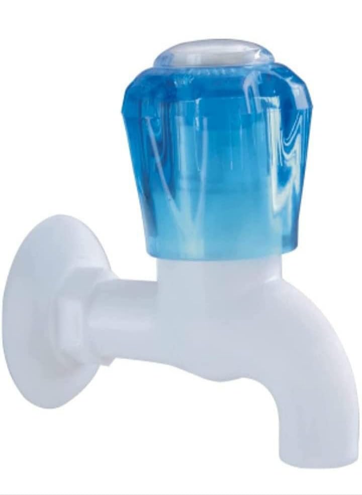 A K Heavy Duty Crystal Plastic Water TapShort Body Plastic Bib CockRouting TapWashing AreaKitchen Sink TapBathroom Bibcock for Hot Cold WaterBasins Cock Pack of 1 - Image 1