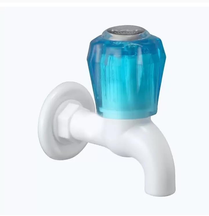 A K Heavy Duty Crystal Plastic Water TapShort Body Plastic Bib CockRouting TapWashing AreaKitchen Sink TapBathroom Bibcock for Hot Cold WaterBasins Cock Pack of 1 - Image 3