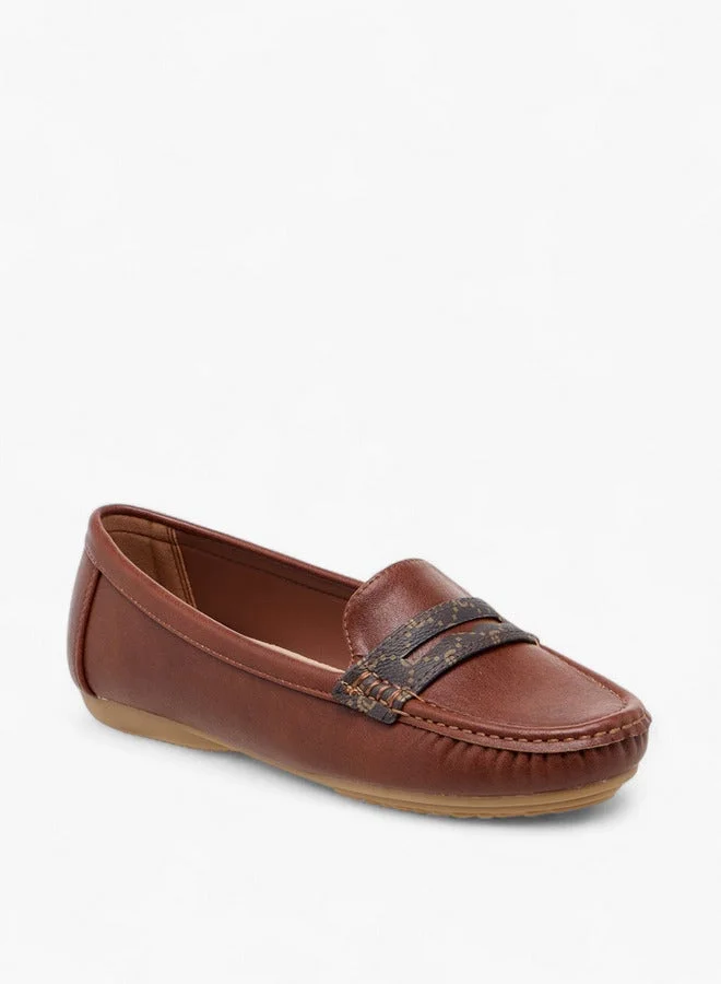 Le Confort Monogram Print Slip-On Moccasins