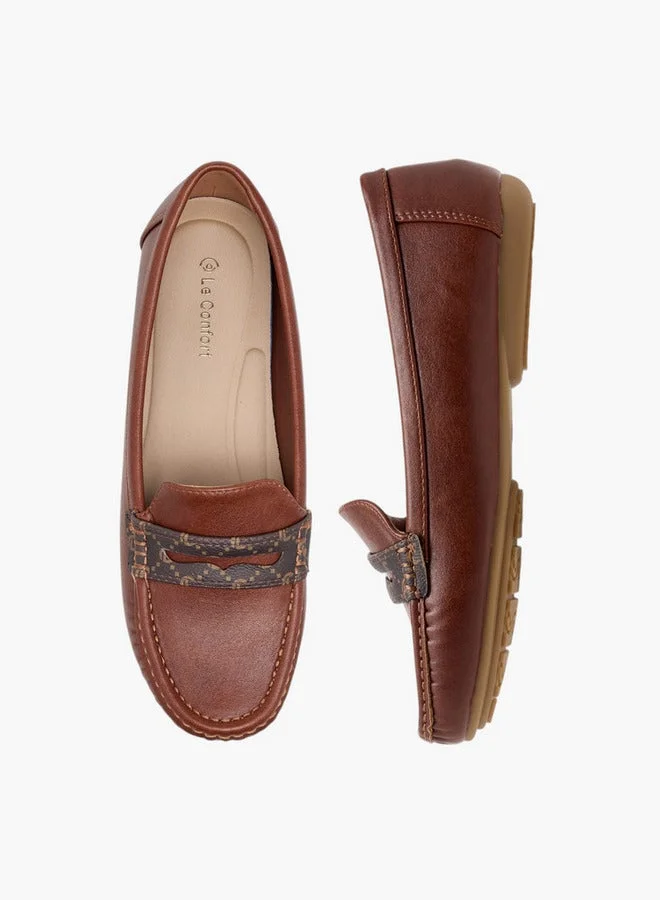 Le Confort Monogram Print Slip-On Moccasins