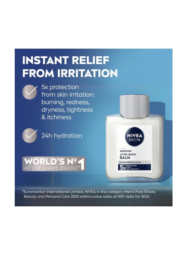NIVEA MEN Sensitive After Shave Balm – Soothe & Protect with Chamomile and Hamamelis, Lightweight Non-Sticky Formula, 100ml - Image 2