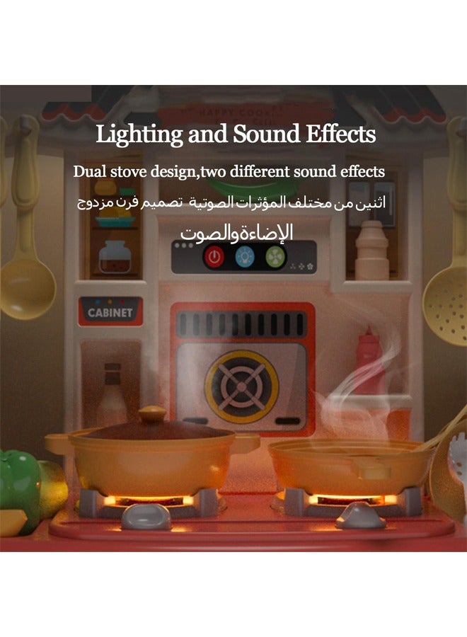 Kids Kitchen Play Set,Interactive Kids Kitchen Play Set with 31Pcs of Pretend Kitchen Toys,Realistic Sound Effects and Simulated Functionality Suitable for Boys and Girls Aged 3 4 5  6 7 8  Years  - Image 5