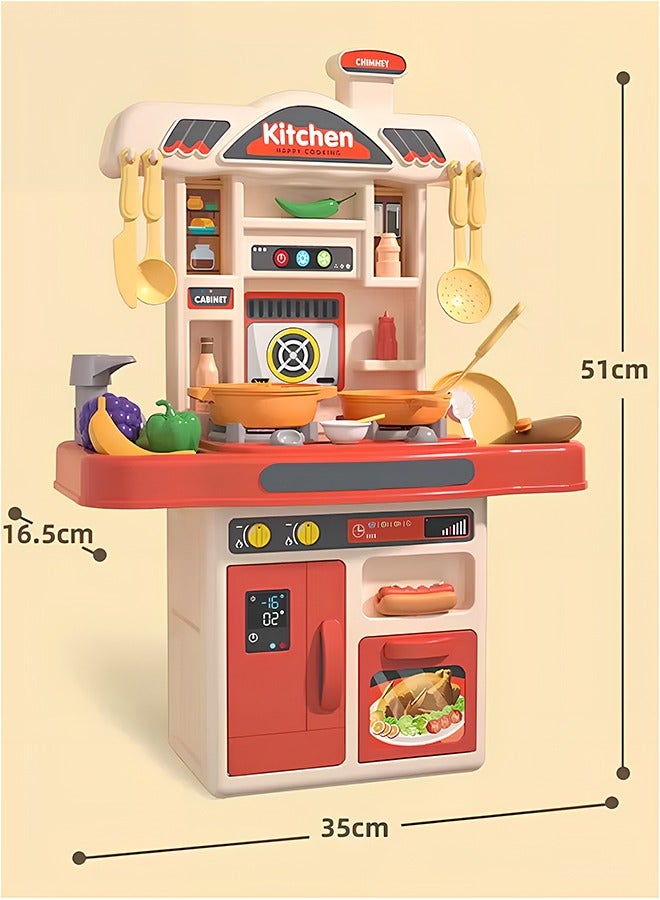 مجموعة ألعاب المطبخ للأطفال، مجموعة ألعاب المطبخ التفاعلية للأطفال مع 31 قطعة من ألعاب المطبخ التظاهرية، وتأثيرات صوتية واقعية ووظائف محاكاة مناسبة للأولاد والبنات من سن 3 و4 و5 و6 و7 و8 سنوات - Image 2