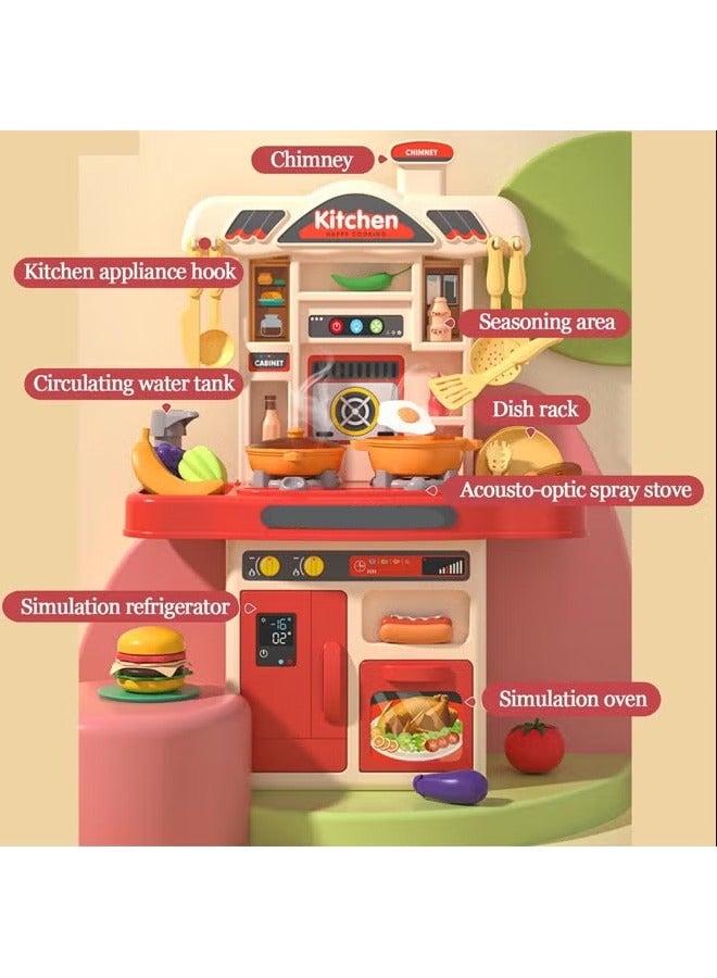 مجموعة ألعاب المطبخ للأطفال، مجموعة ألعاب المطبخ التفاعلية للأطفال مع 31 قطعة من ألعاب المطبخ التظاهرية، وتأثيرات صوتية واقعية ووظائف محاكاة مناسبة للأولاد والبنات من سن 3 و4 و5 و6 و7 و8 سنوات - Image 3