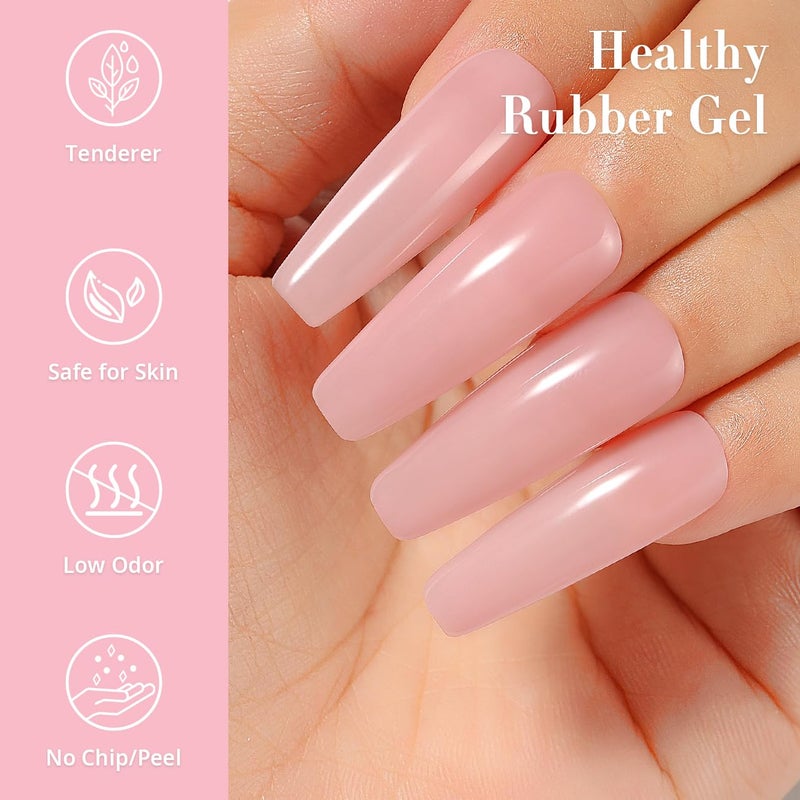 Nicedeco Hema Free Rubber Base Gel for Nails Cruelty Free Vegan Nude Pink Rubber Gel U V Color Base Gel Nail Polish 15ML 022 - Image 3