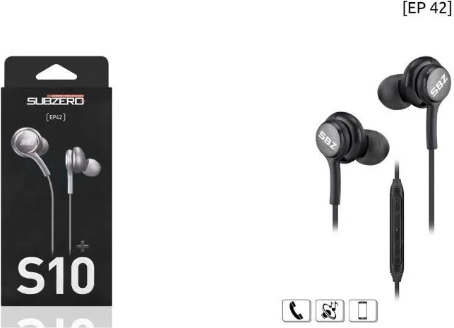 سبزريو Wired In-Ear Headphones - S10 - S10 Plus with Microphone - Volume Up and Down - Answer - EP42