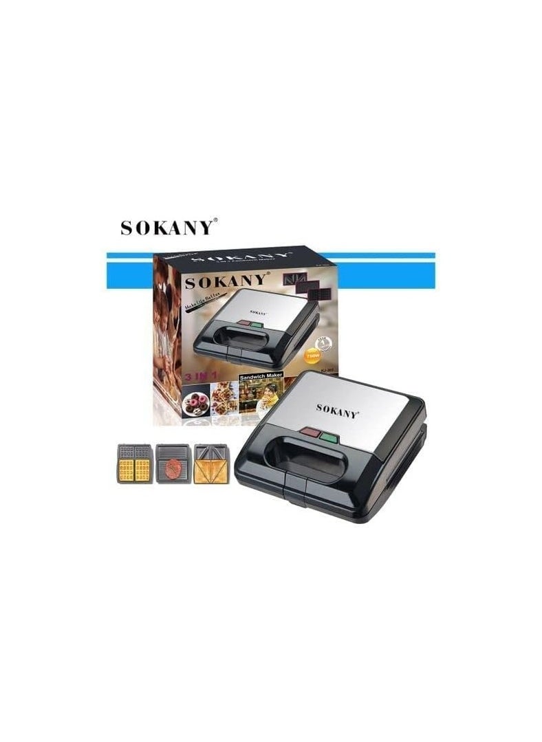 sokany 3 IN 1 Multi Functional SANDWICH MAKER (Grill ,Waffle,Toast)750W- ( KJ-303)  - Image 2