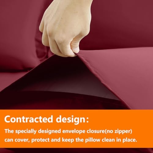 TAIMIT Burgandy King Size Comforter Set - 7 Pieces, Bed in a Bag Bedding Sets with All Season Soft Quilted Warm Fluffy Reversible Comforter,Flat Sheet,Fitted Sheet,2 Pillow Shams,2 Pillowcases - Image 4