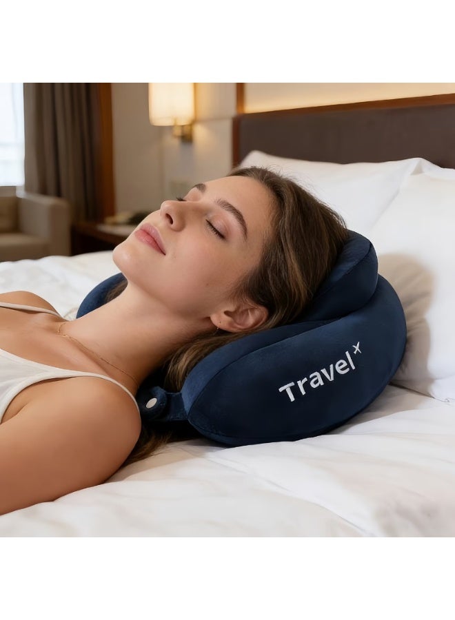 U-Shaped Travel Pillow, Neck Support Pillow, Cervical Vertebra Support Pillow, Memory Foam Airplane U-Shaped Pillow, A Must-Have For Sleeping On The Plane, Ergonomically Designed U-Shaped Neck Pillow, Suitable For Airplanes, Offices, And Home Settings - Image 4