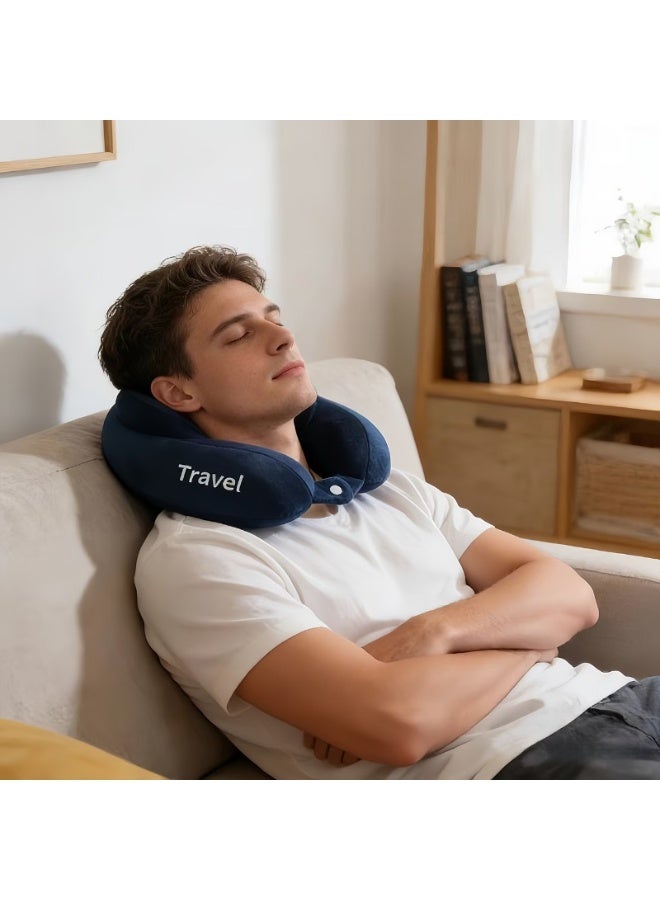 U-Shaped Travel Pillow, Neck Support Pillow, Cervical Vertebra Support Pillow, Memory Foam Airplane U-Shaped Pillow, A Must-Have For Sleeping On The Plane, Ergonomically Designed U-Shaped Neck Pillow, Suitable For Airplanes, Offices, And Home Settings - Image 5