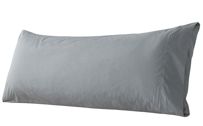 BODY PILLOW COVER COTTON FABRIC LONG PILLOWCASE BREATHABLE SKINFRIENDLY ENVELOPE CLOSURE GREY 20X54 INCH
