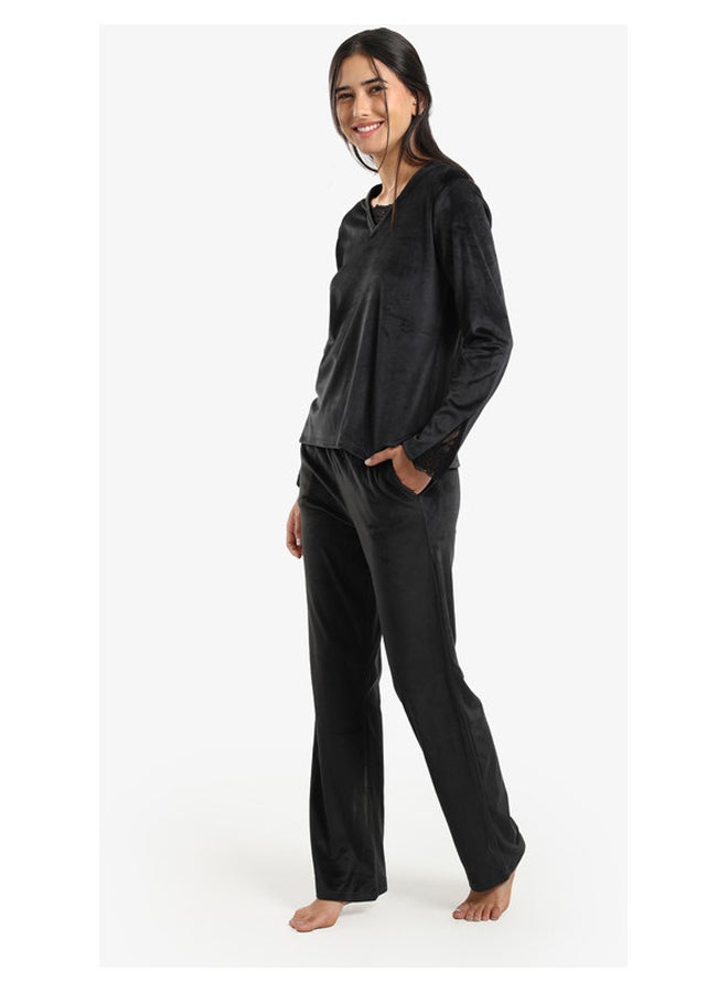 Carina Soft Velvet pajama Set - Image 2