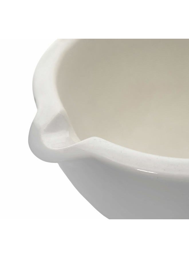 EISCO Small Porcelain Mortar & Pestle, thick walled, Outer dia 80mm (3.15") Textured Bowl and spout - 60ml (2 oz) - Image 3