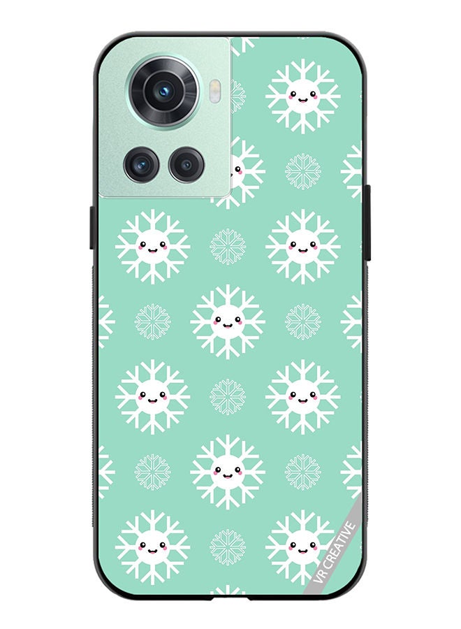 VR CREATIVE Protective Case Cover For OnePlus 10R Cute And Happy Snowflakes Characters Design Multicolour - Image 1