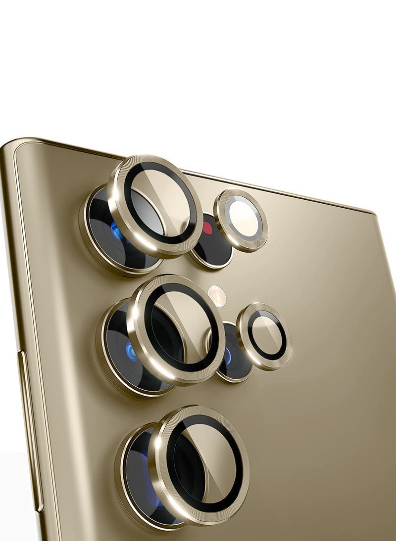 ELTRAZONE Premium Camera Lens Film Protector Shield for Samsung Galaxy S24 Ultra 5G 2024 – Clear/Gold – Ultra-Thin, Scratch-Resistant, HD Clarity, Anti-Fingerprint, Full Protection for Camera Lens  - Image 1