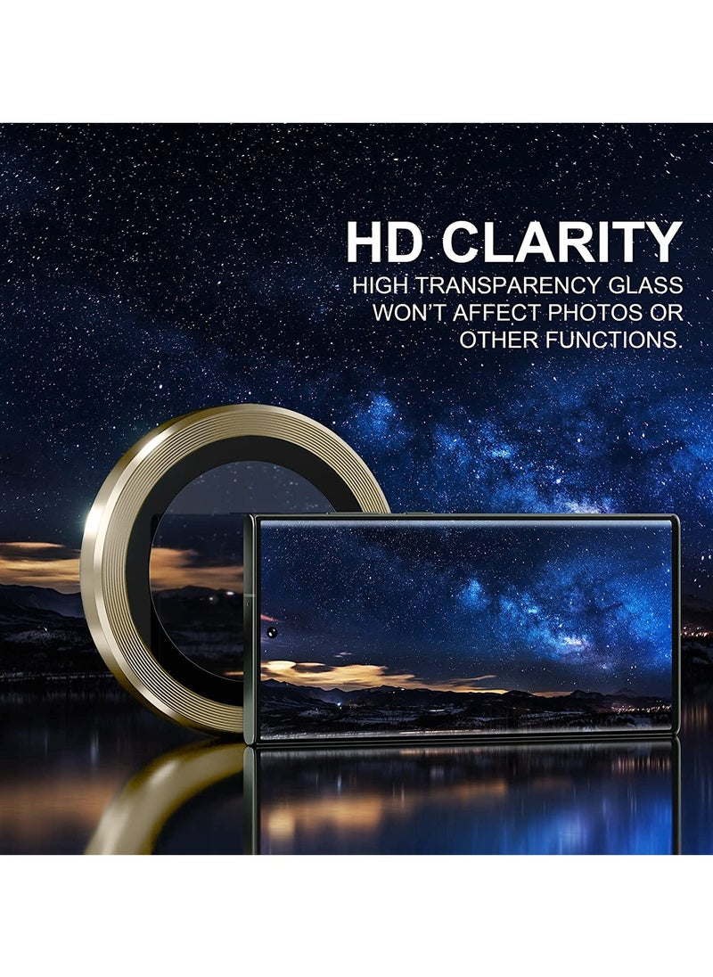 ELTRAZONE Premium Camera Lens Film Protector Shield for Samsung Galaxy S24 Ultra 5G 2024 – Clear/Gold – Ultra-Thin, Scratch-Resistant, HD Clarity, Anti-Fingerprint, Full Protection for Camera Lens  - Image 4