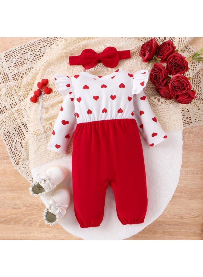 ODIMAME Baby Girl Clothes Cat Love Set Red 6-9 Months - Image 4