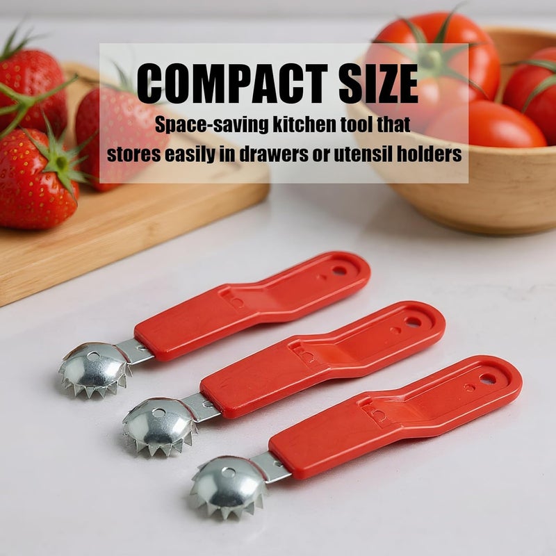 Bounbal Strawberry Tomato Corer Huller Stem Remover, Kitchen Food Prep Tool, 3 Pack - Image 5