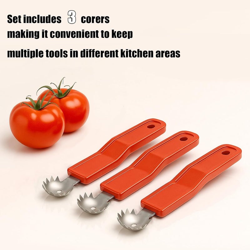 Bounbal Strawberry Tomato Corer Huller Stem Remover, Kitchen Food Prep Tool, 3 Pack - Image 3