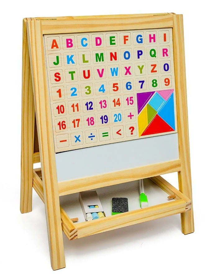 Toy Box Two In One Easel Learning Wooden Board Multicolour - Image 1
