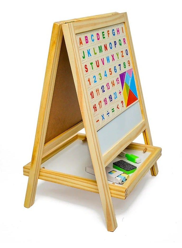 Toy Box Two In One Easel Learning Wooden Board Multicolour - Image 2
