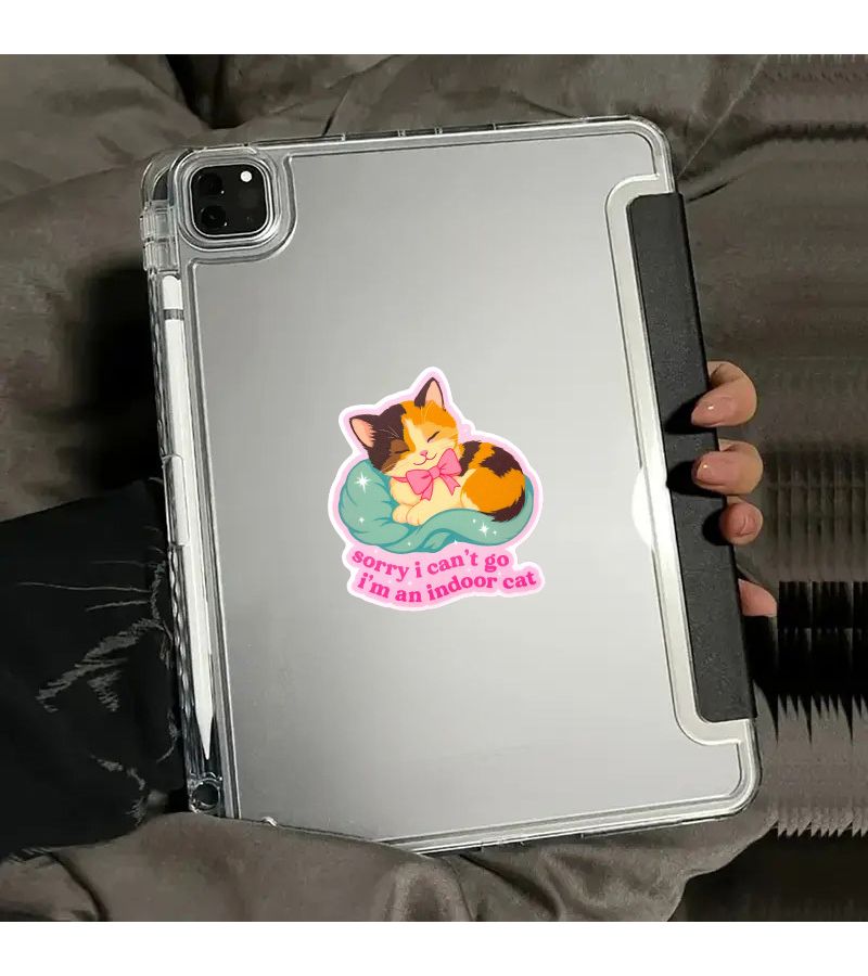 1pc Sorry I Cannot Go I Am A House Cat Sticker Aquarius Fun Cute Laptop Car Decor - Image 3
