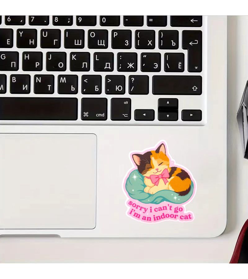 1pc Sorry I Cannot Go I Am A House Cat Sticker Aquarius Fun Cute Laptop Car Decor - Image 4