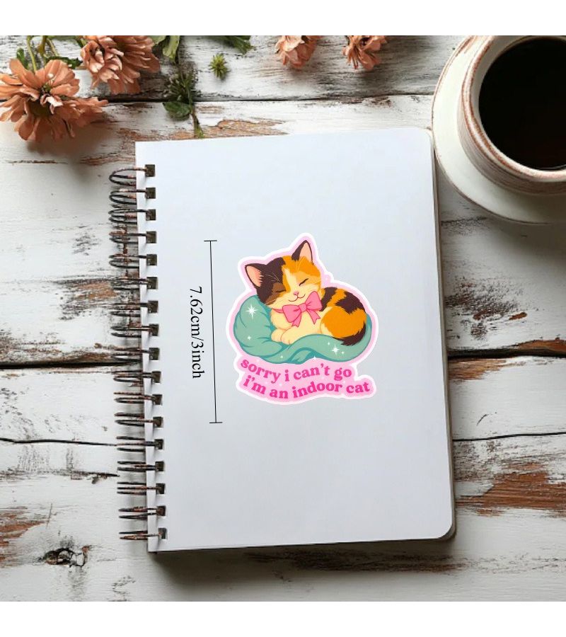1pc Sorry I Cannot Go I Am A House Cat Sticker Aquarius Fun Cute Laptop Car Decor - Image 2