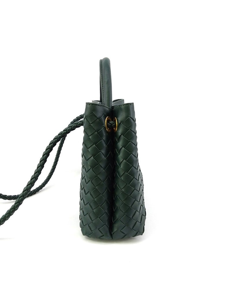 Generic Woven Hobo Bags for Women Fashion Leather Woven Tote Shoulder Bag Purses Tote Handbag (Brown）  - Image 2