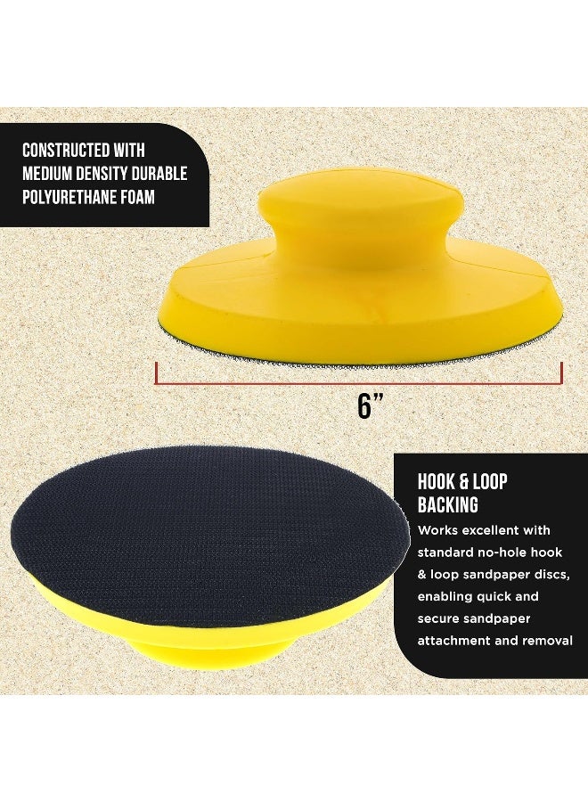 Dura-Gold Dura-Gold Pro Series 6" Round-Shaped Hand Sanding Block Pad for Hook & Loop and PSA 6" DA Sanding Discs, 2 Pack  - Image 3