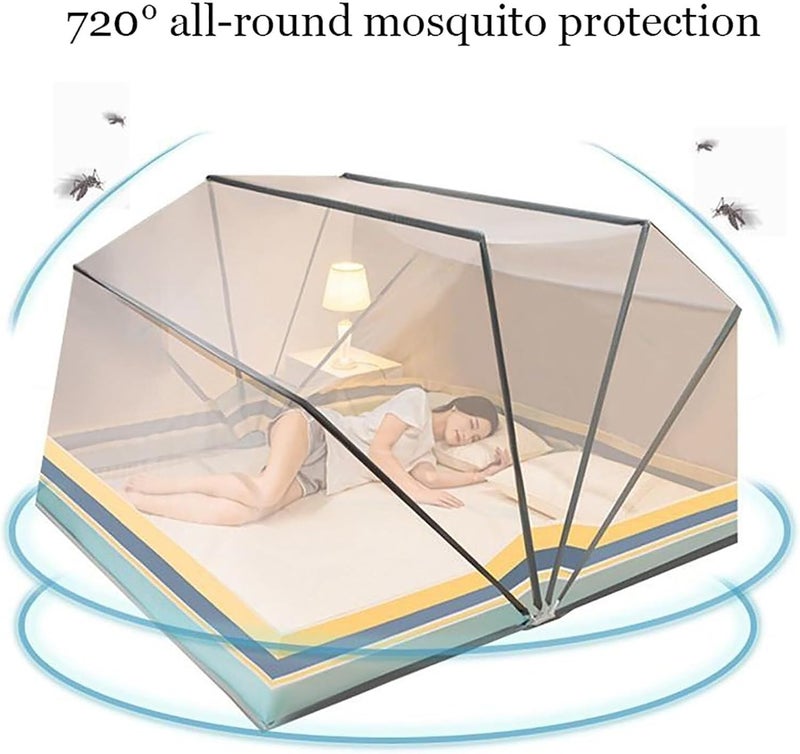 Folding Mosquito Net Portable Bottomless Bed Canopy for Bunk Beds, Student Dormitory, Home Bedroom, Travel & Camping, 135X190Cm,100 * 190CM - Image 3