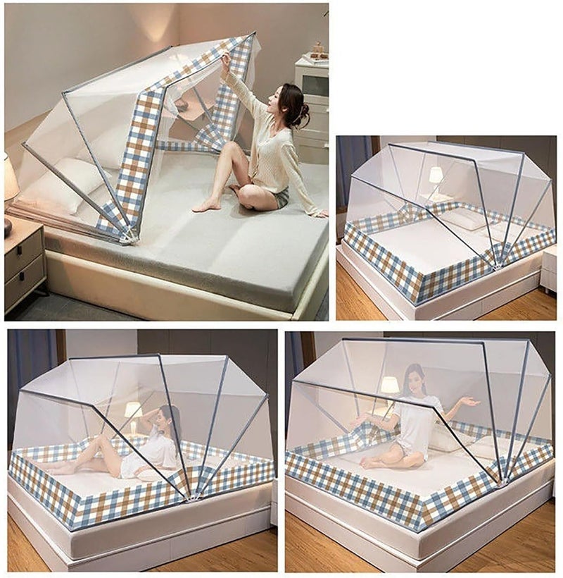 Folding Mosquito Net Portable Bottomless Bed Canopy for Bunk Beds, Student Dormitory, Home Bedroom, Travel & Camping, 135X190Cm,100 * 190CM - Image 2