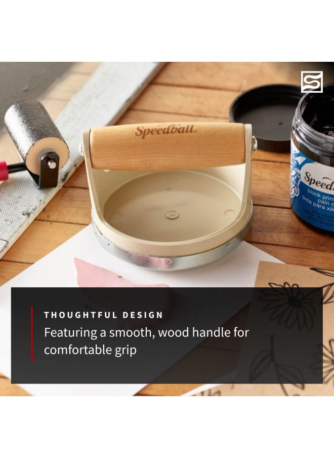 Speedball - Speedball Block Printing Baren - Comfortable Wooden Handle, Made in the USA - 4 Inches - Image 1