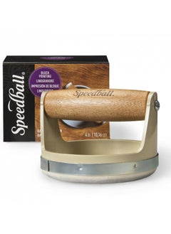 Speedball Block Printing Baren - Comfortable Wooden Handle, Made in the USA - 4 Inches