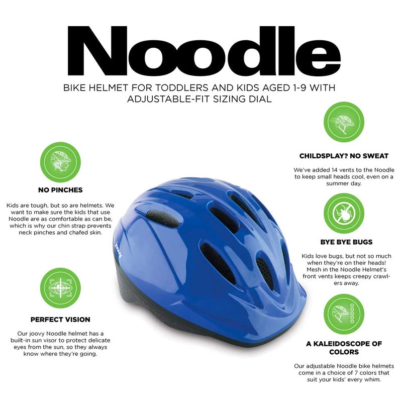 Joovy Noodle Multi-Sport Helmet S-M, Kids Adjustable Bike Helmet, Blueberry - Image 5