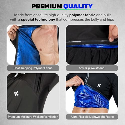 Kewlioo Pro Men's Sauna Jacket - Zip Up Sauna Suit For Men, Gym, Workouts - Image 3