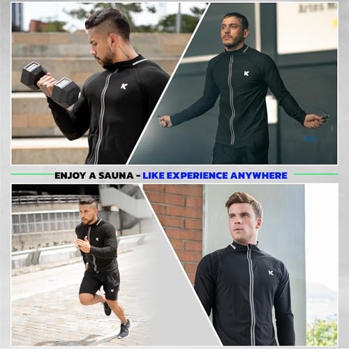 Kewlioo Pro Men's Sauna Jacket - Zip Up Sauna Suit For Men, Gym, Workouts - Image 4