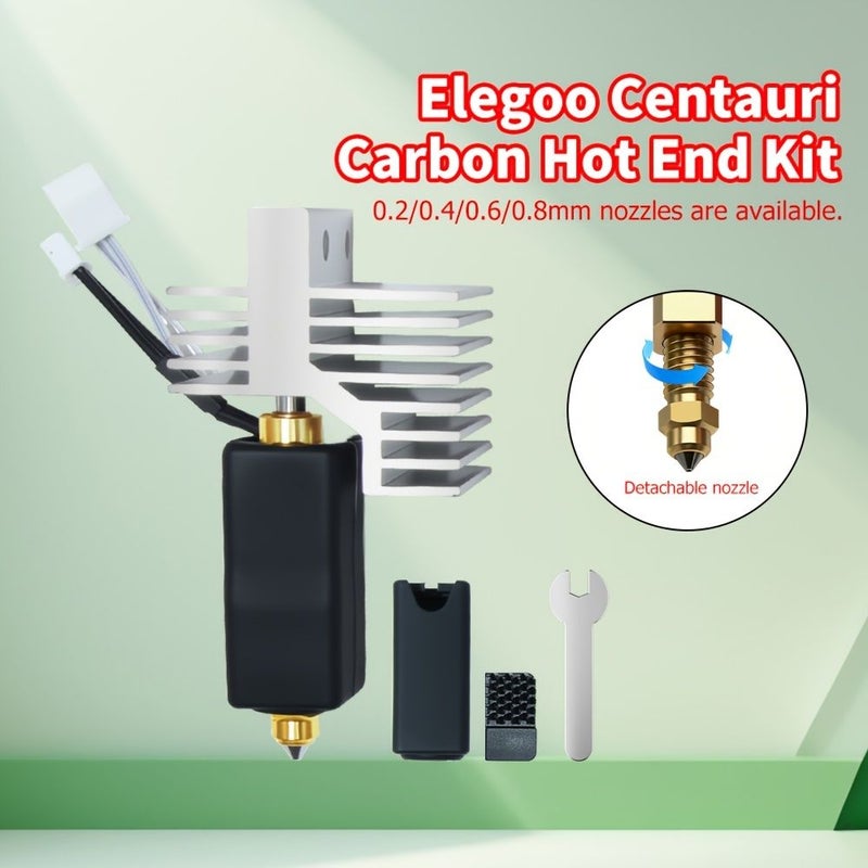 متوافق مع مجموعة الطرف الساخن الكامل من Elegoo CC المزودة بمستشعر درجة حرارة السخان الخزفي، وفوهة ثنائية المعدن مقواة بحجم 0.4 ملم لأجهزة Centauri Carbon. - Image 5