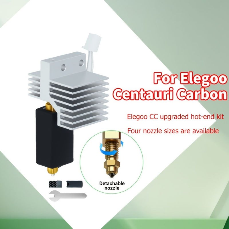 متوافق مع مجموعة الطرف الساخن الكامل من Elegoo CC المزودة بمستشعر درجة حرارة السخان الخزفي، وفوهة ثنائية المعدن مقواة بحجم 0.4 ملم لأجهزة Centauri Carbon. - Image 1