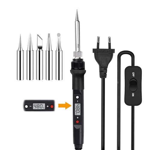 Serplex® Soldering Iron Kit with 5 Different Soldering Tips, 80W/220V 200-500°C Temperature Adjustable Soldering Iron with LCD Digital Display Welding Tool Fast Heating Solder Iron - Image 1