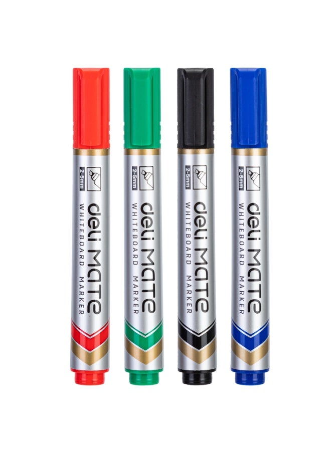 Deli 4-Piece Dry Erase White Board Marker Chisel Tip Multicolour - Image 2
